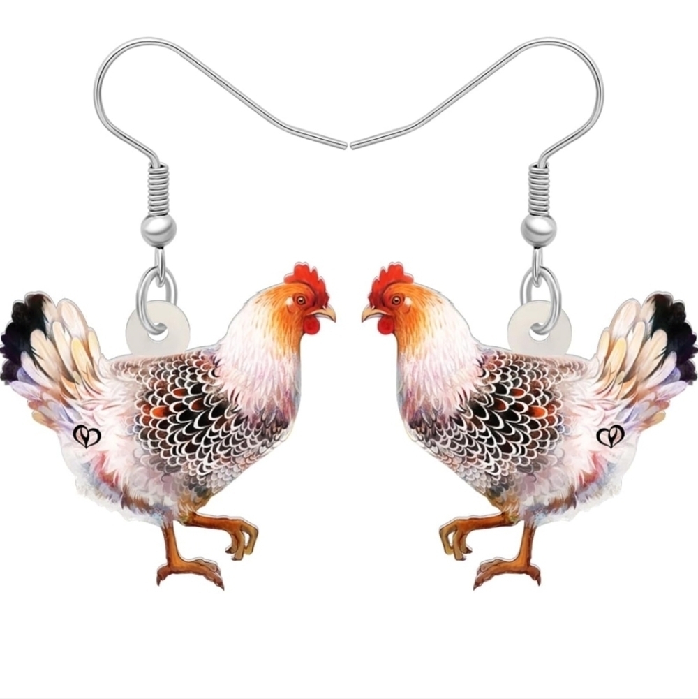 Colorful Chicken Earrings